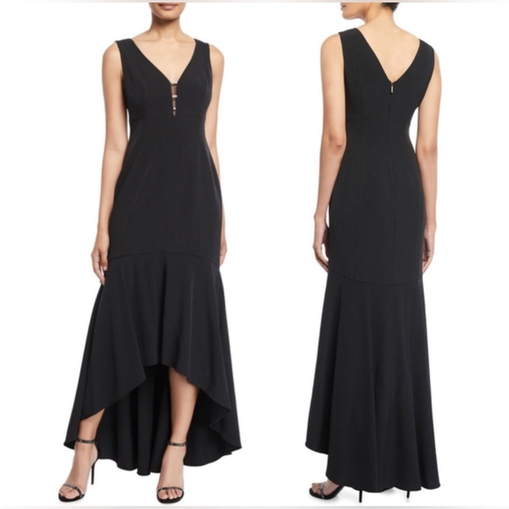 Karl Lagerfeld Paris High-Low Sleeveless Navy Flowy Gown Size 2